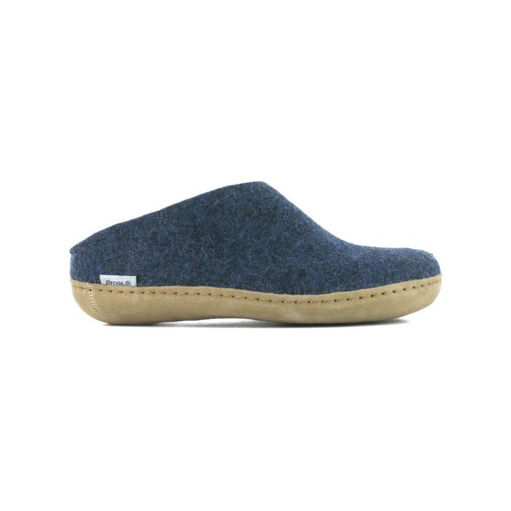Chausson mule en laine vierge homme femme  GLERUPS Slip On Leather