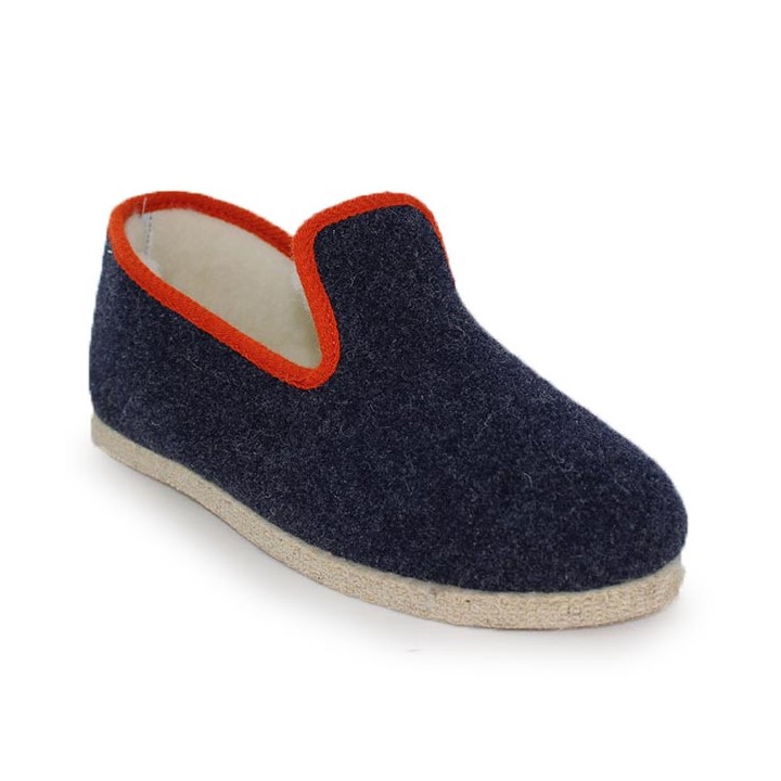 Charentaise Homme semelle feutre Chausse Mouton  Tweed
