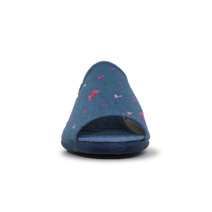 Chaussons mule femme bleu à talon semelflex Sabrine