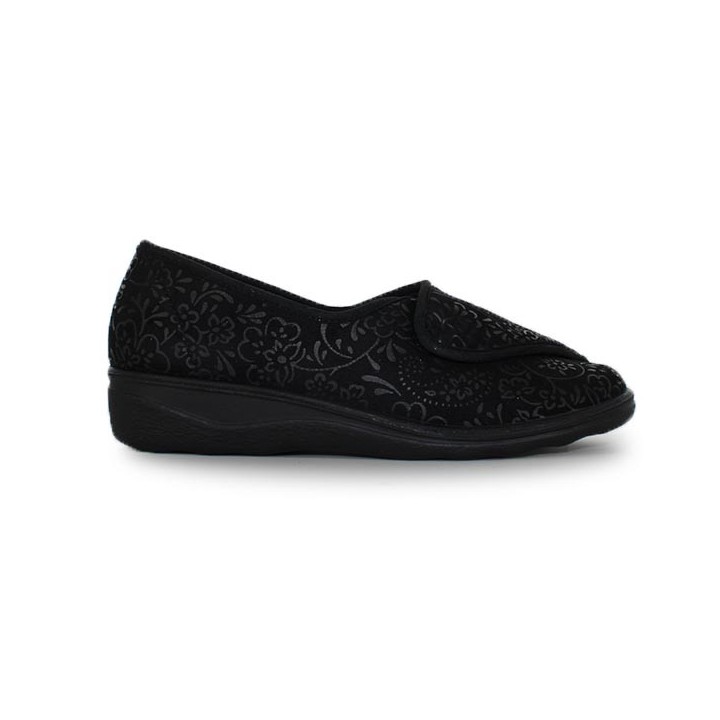 chaussons à velcro noir femme pieds sensibles westland Nice 104