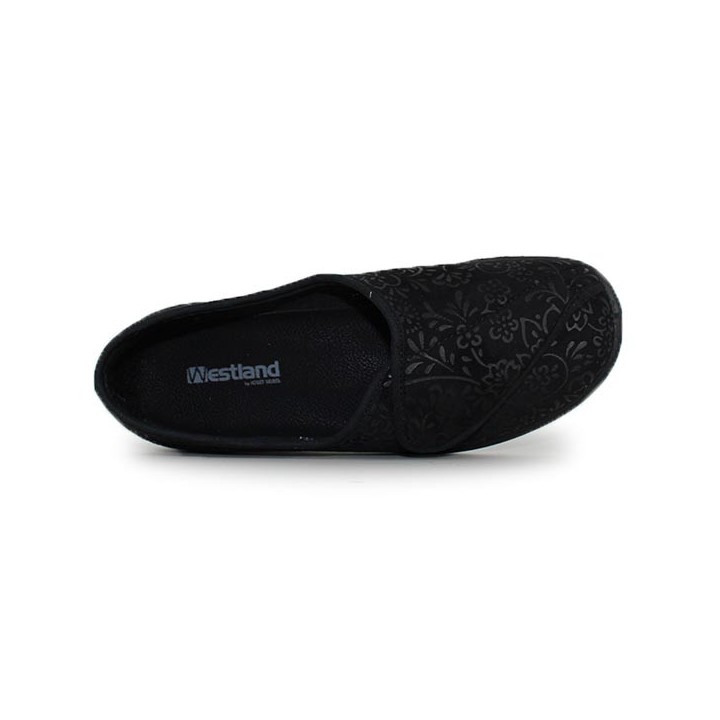 chaussons à velcro noir femme pieds sensibles westland Nice 104