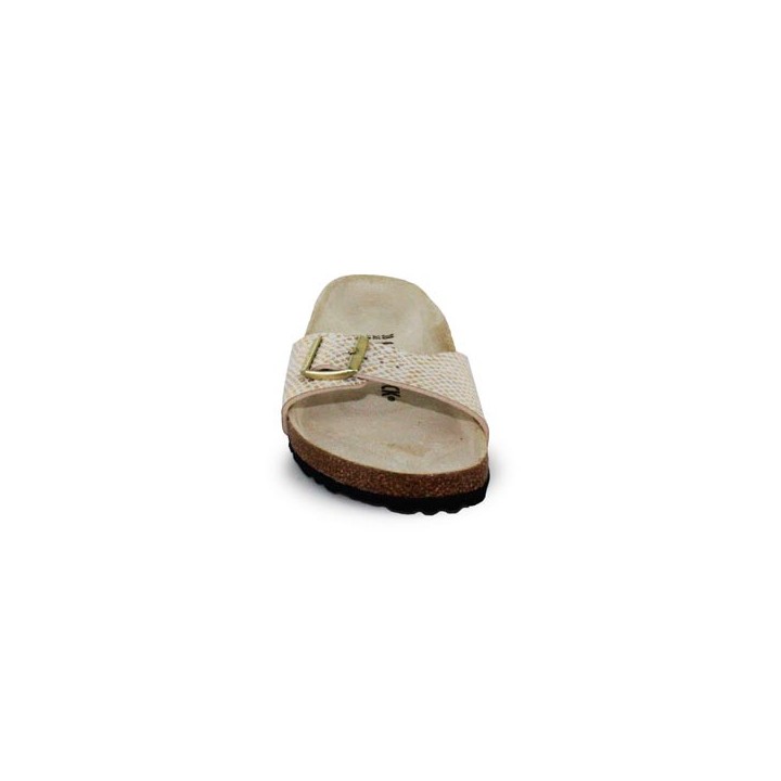 mule femme simple boucle beige dore Birkenstock Madrid