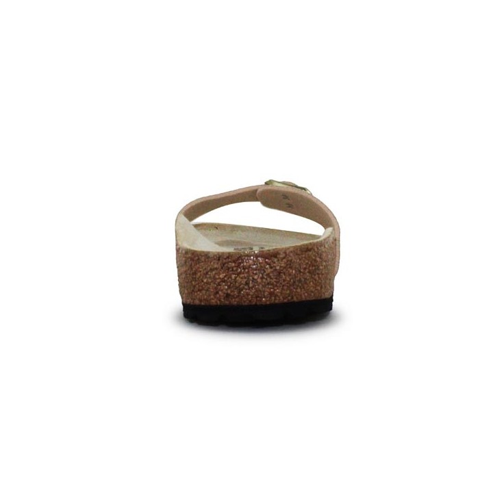 mule femme simple boucle beige dore Birkenstock Madrid