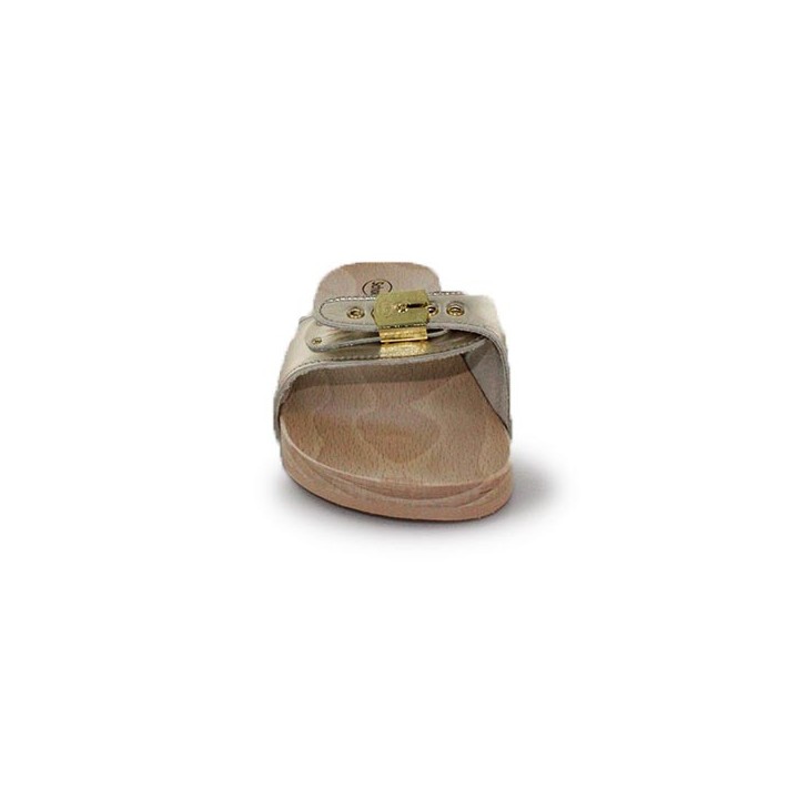 mule femme semelle bois Scholl Pescura Flat Gold