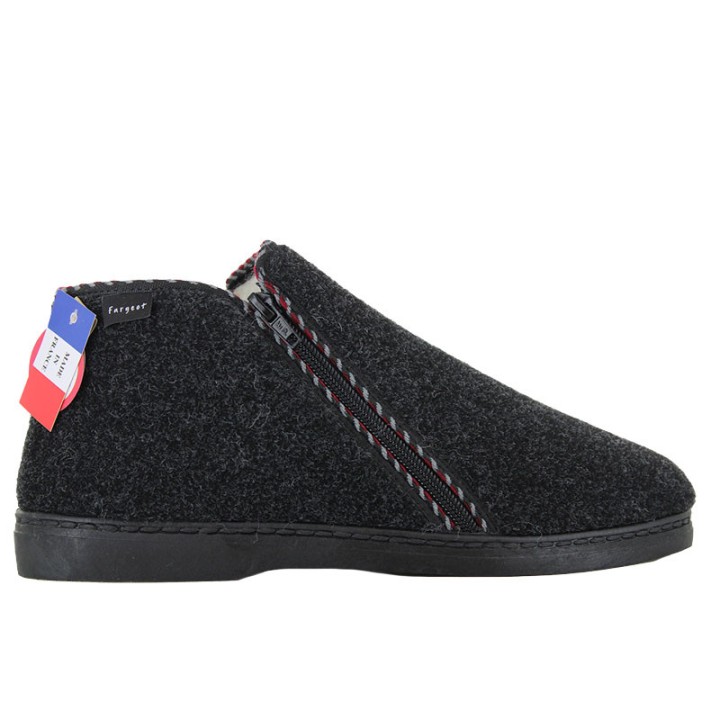 chaussons montant homme double zip fargeot  Zipla