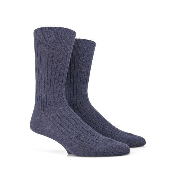 Chaussettes côtelées en laine Merinos