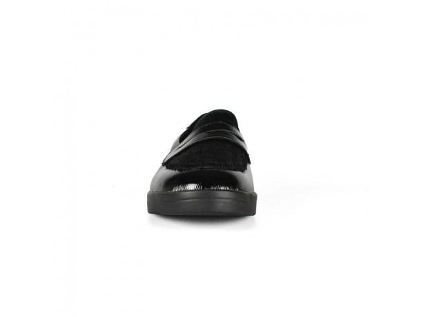 Mocassins vernis noir femme solidus Kathy 51011