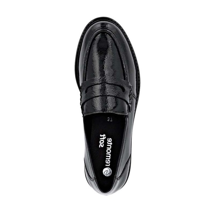 mocassin femme noir confortable Remonte D2Q00