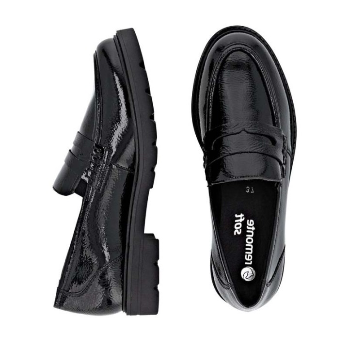 mocassin femme noir confortable Remonte D2Q00