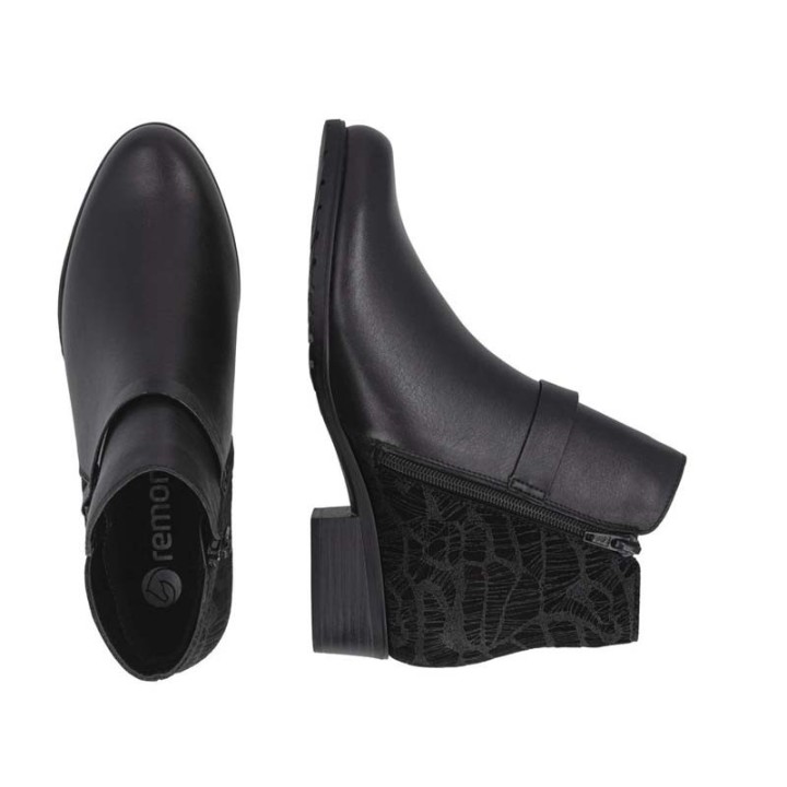 bottines noires femme Remonte confortables D6894