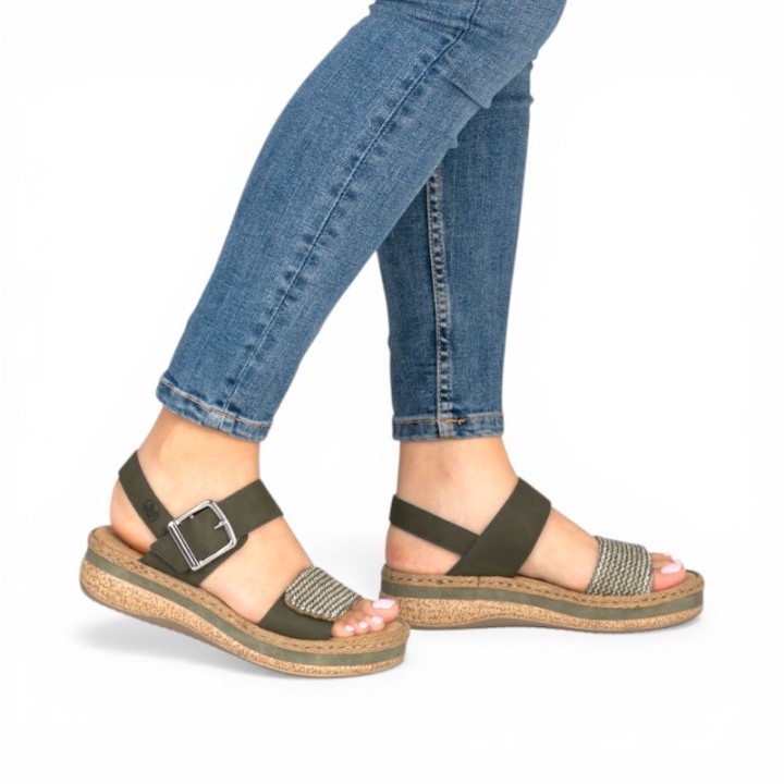 Sandales Femme talon compensée Rieker V0951