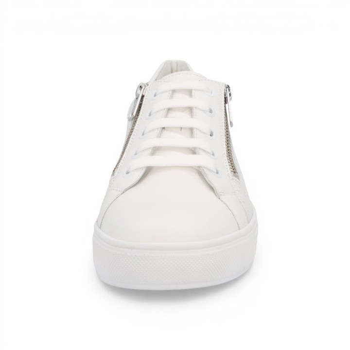 Basket blanche femme pieds très larges et sensibles Solidus Kendal 30135