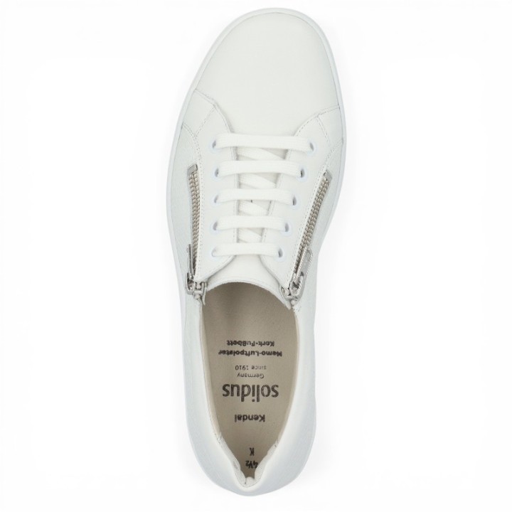 Basket blanche femme pieds très larges et sensibles Solidus Kendal 30135