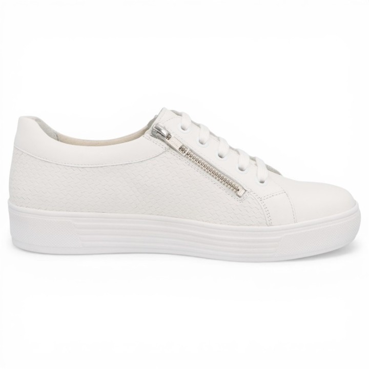 Basket blanche femme pieds très larges et sensibles Solidus Kendal 30135