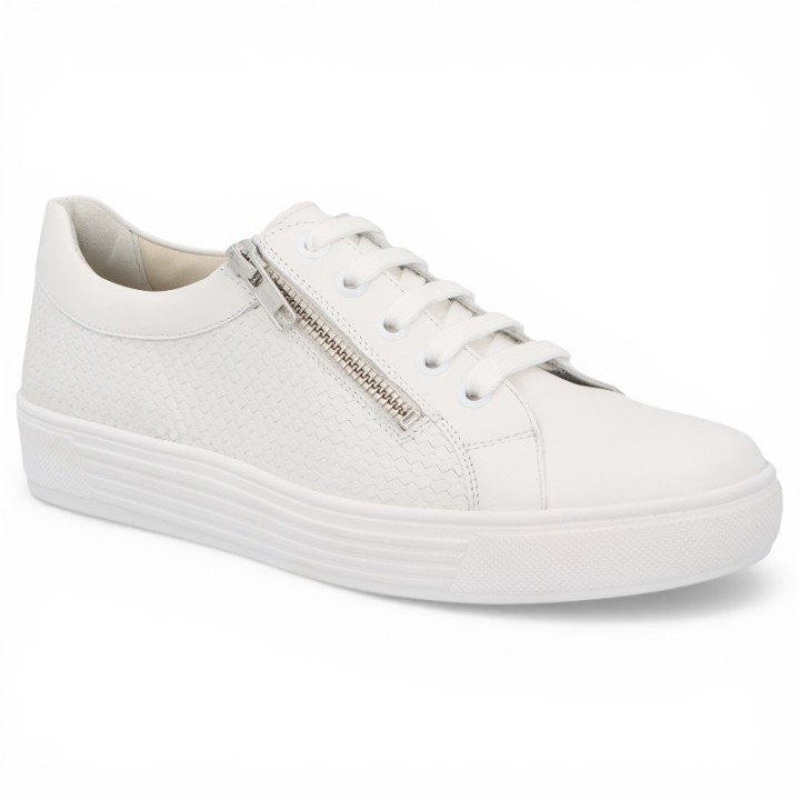 Basket blanche femme pieds très larges et sensibles Solidus Kendal 30135