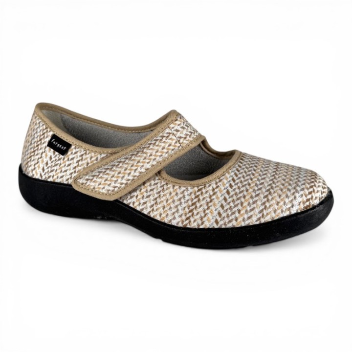 ballerines à bride velcro confortables femme Fargeot Teresa