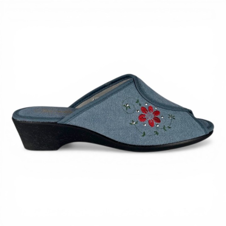 chausson mule femme ouverte a talon Sheila semelflex