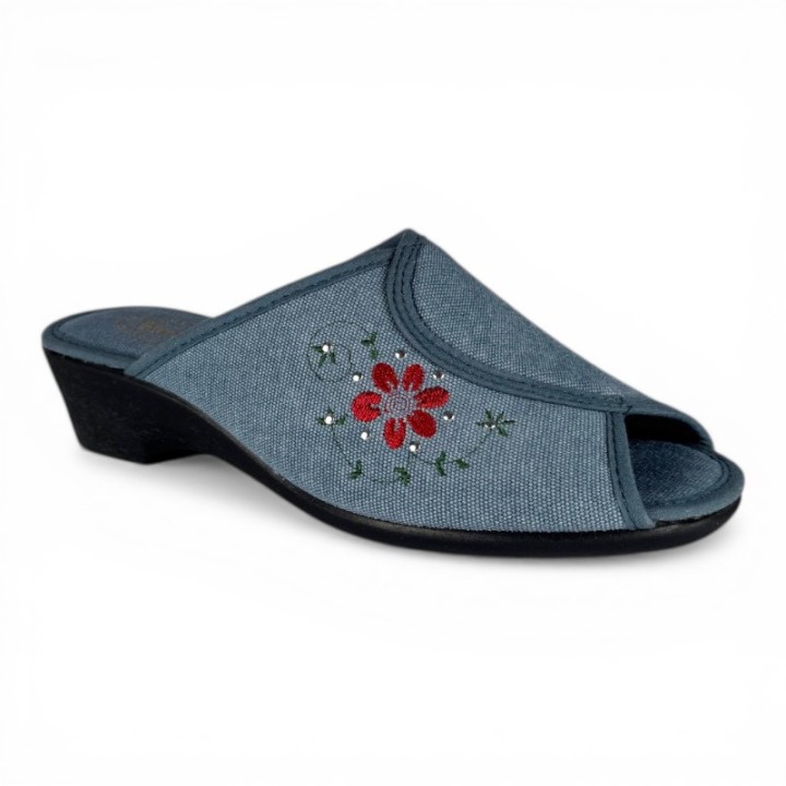chausson mule femme ouverte a talon Sheila semelflex