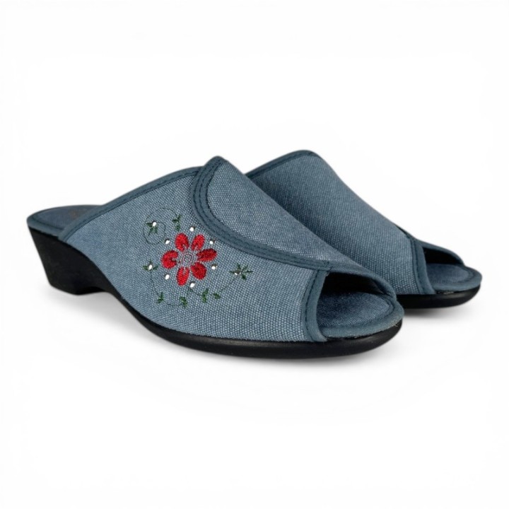chausson mule femme ouverte a talon Sheila semelflex