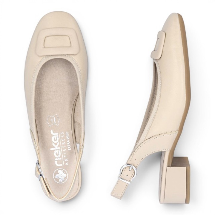 escarpin femme beige confortable Rieker 43456