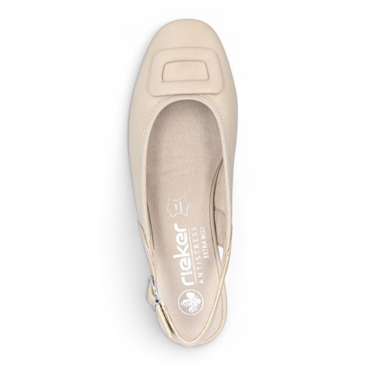 escarpin femme beige confortable Rieker 43456