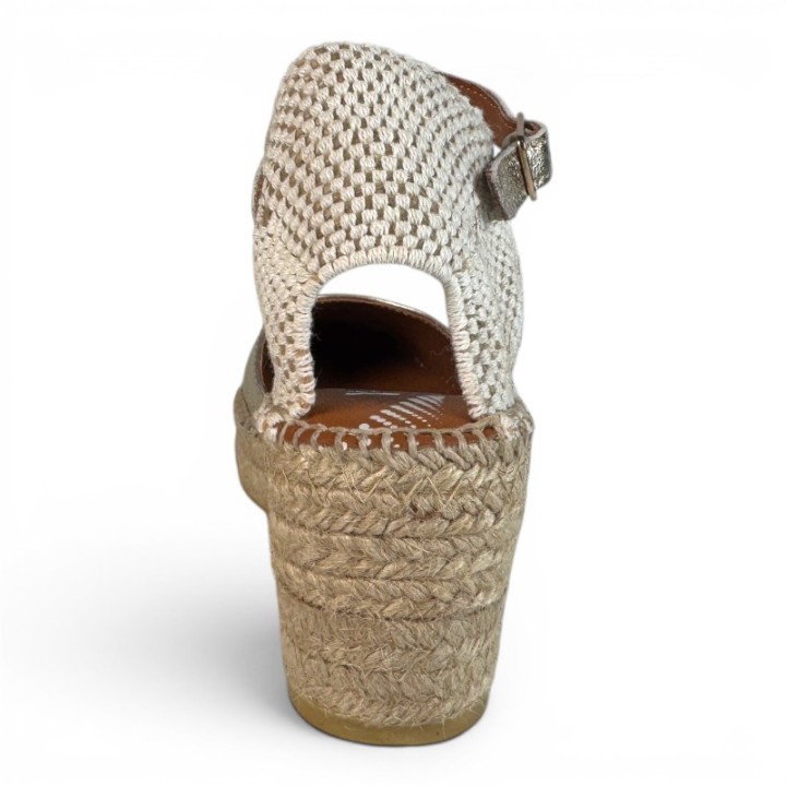 escarpin femme doré talon compensé la Maison de l'Espadrille Y151