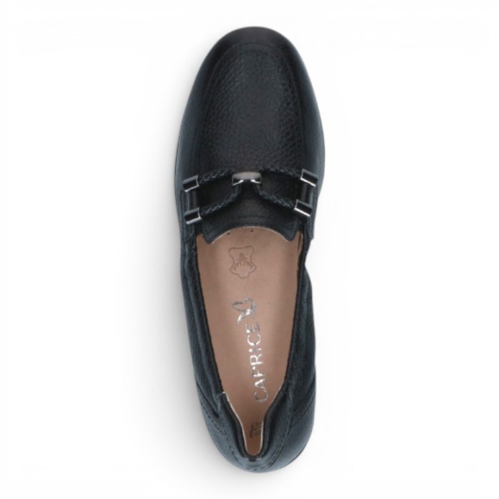 mocassin noir femme confortable caprice 24300