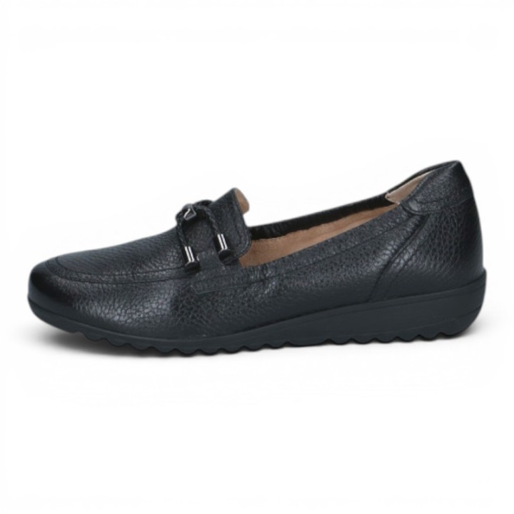 mocassin noir femme confortable caprice 24300