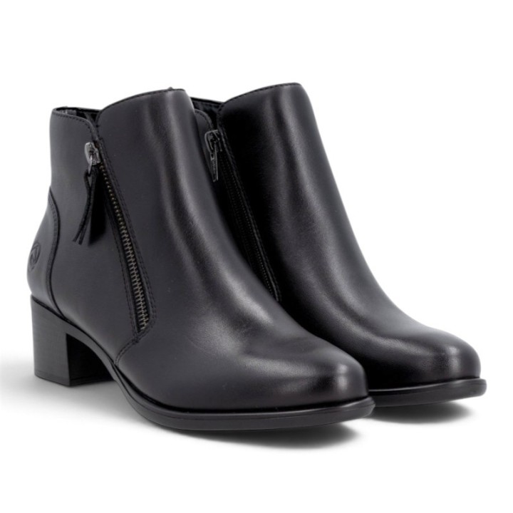 Bottines femme noires à talon confortables Remonte R5190