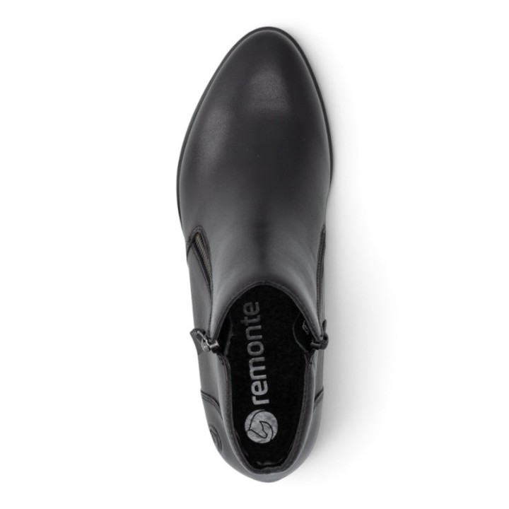 Bottines femme noires à talon confortables Remonte R5190