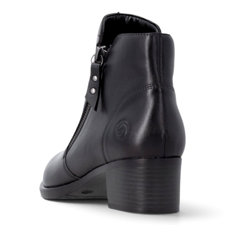 Bottines femme noires à talon confortables Remonte R5190