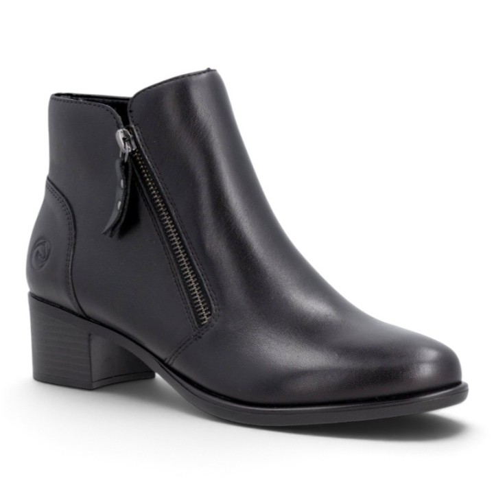 Bottines femme noires à talon confortables Remonte R5190
